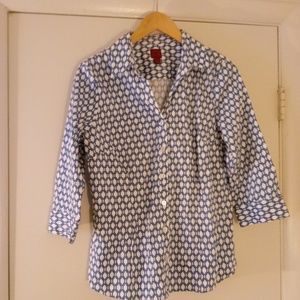 212 Collection Button Down Chain Link Blouse Size